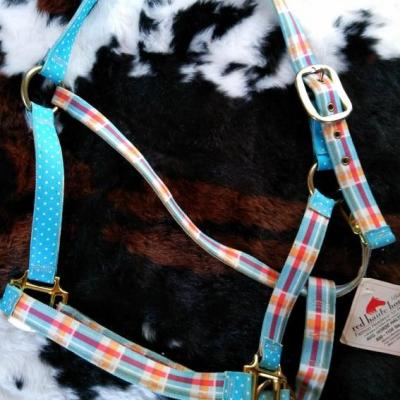 Licol  Madras Blue Taille Cheval