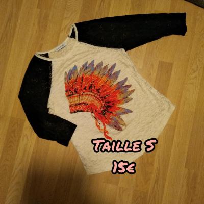 T-shirt manches dentelle