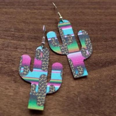 Boucles d'oreilles Cactus léopard